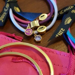 Juicy Couture Jewelry - 2 Juicy Couture bracelets & 6 hair ties Juicy Couture Jewelry - 2 Juicy Couture bracelets & 6 hair ties
